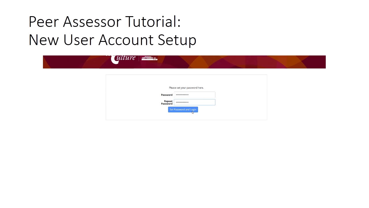 Peer Assessor Tutorial New User Account Set Up - YouTube