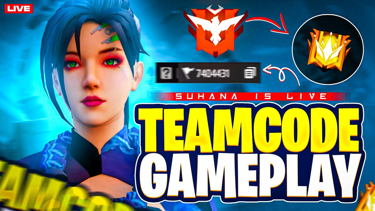 FREE FIRE LIVE GIVEAWAY CUSTOM ROOM | FF LIVE TEAM CODE GIVEAWAY | FF ...
