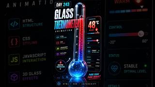Glass thermometer animation using HTML CSS and JS|#shorts #coding #webdevelopment #programming