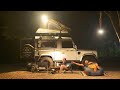 Rain in the midnight, Car camping In the AMAZON | Land Rover Defender 90