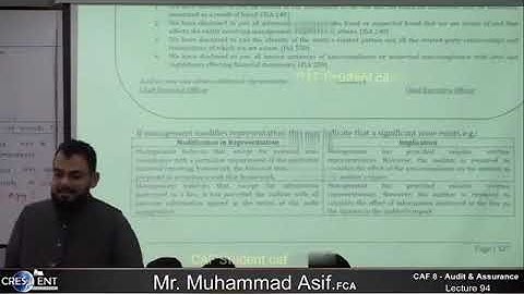 CAF 08 | AUDIT | LECTURE # 94 |BY SIR ASIF | SEPTEMBER 2024 ATTEMPT