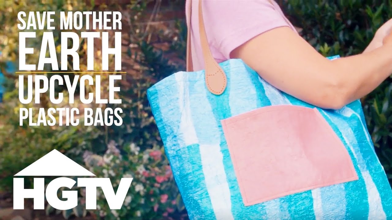 Upcycle Plastic Grocery Bags Into This Cute Tote | HGTV - YouTube