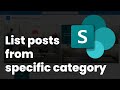 How to list posts from specific category