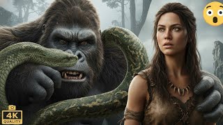 😱 King Kong Rescues Woman from Colossal Python #LifeAMillionYearsAgo #EarlyHumanJourney