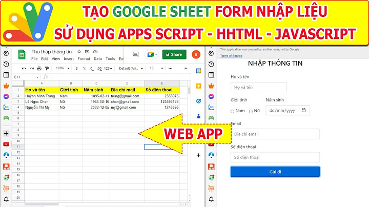 Hướng dẫn lập trình google form google spreadsheet google script năm 2024