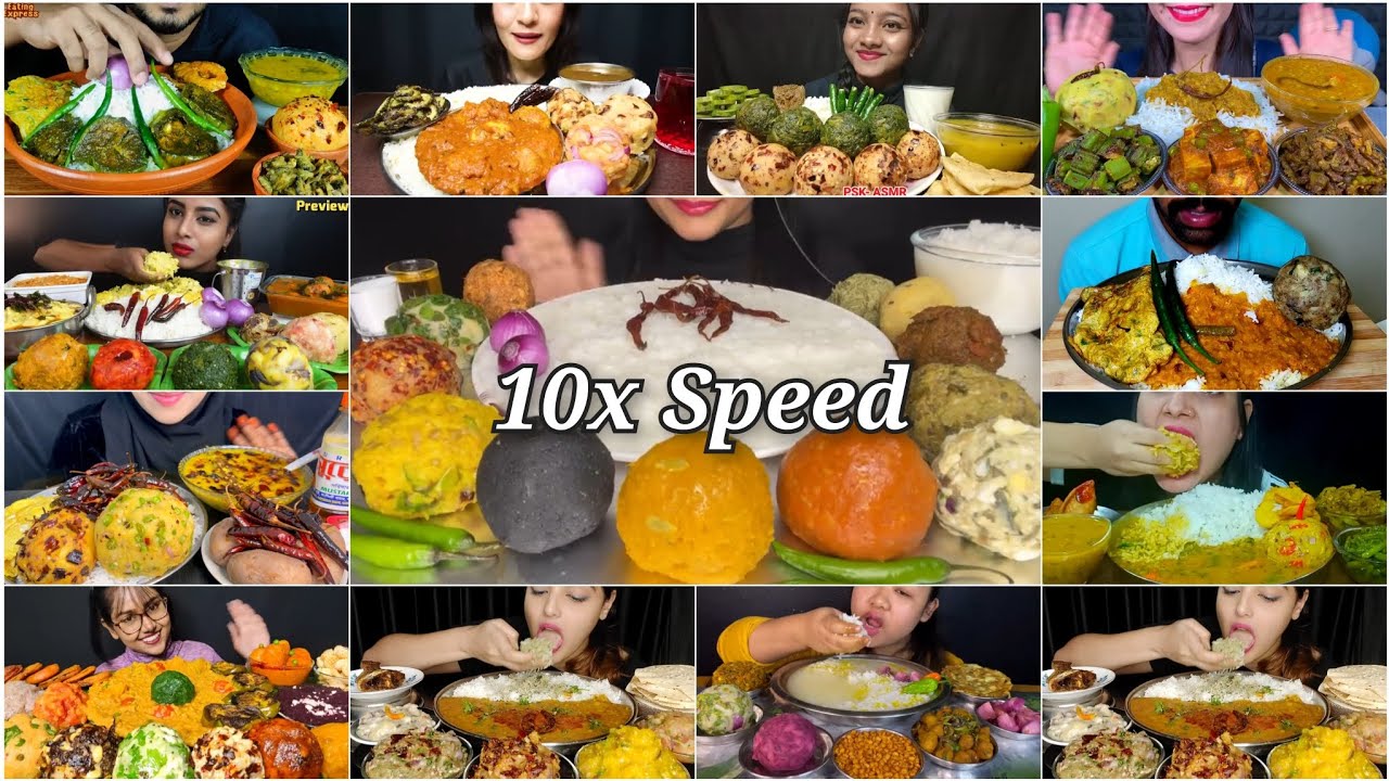 ASMR Eating Different Types Of Aloo Bhorta, Baigan Bhorta, Palak Bhorta, Chilli Bhorta With Rice