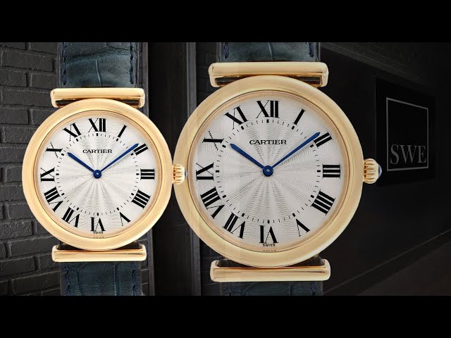 Cartier Vendome BiPlan Yellow Gold Blue Strap Mens Watch W1514457