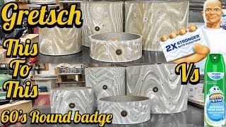 60's Gretsch Round Badge Restoration PT. 1 Cleaning Satin Flame Wrap