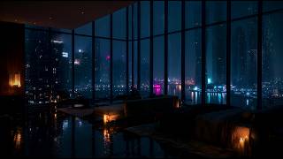 3AM in Dubai 🇦🇪 | Night Rain & Luxury Marina Penthouse View for Deep Sleep | 4 Hours screenshot 2
