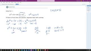Solving a quadratic equation needing simplification