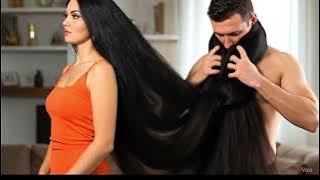 Long Hair Playing and Smelling by Man