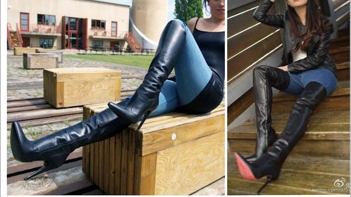 Expensive and very attractive leather latex long high heels boots designs ideas
