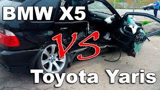 В Орше BMW X5 разнесла Toyota Yaris. In the Orsha, the BMW X5 smashed the Toyota Yaris