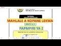 Sesotho Fal Grade12 Mahlale a kopane lekwa Paper 2 Term 4
