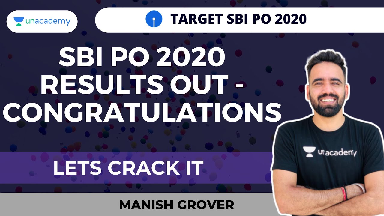 SBI PO 2020 RESULTS OUT | Manish Grover | Congratulations |