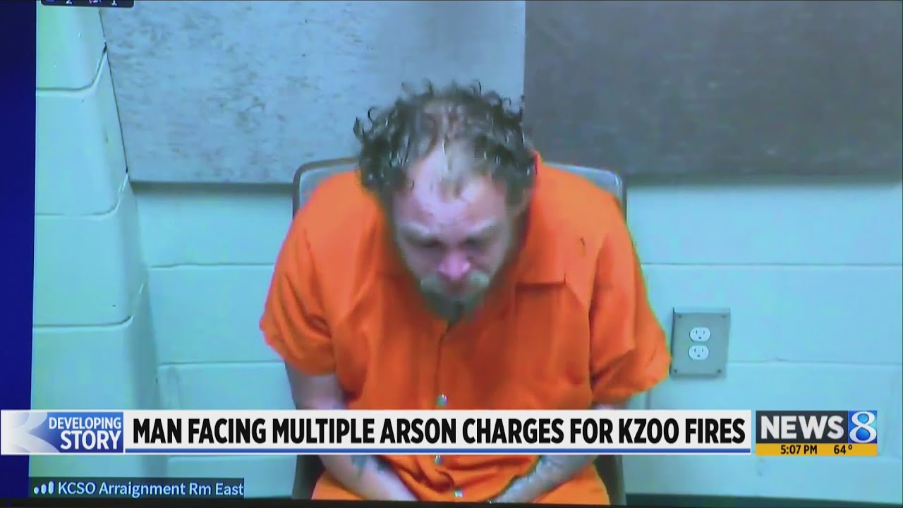 Man sobs as he is charged with arson in Kalamazoo fires - YouTube