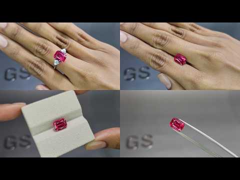 Spinelle de Mahenge rose vif taille coussin 4,00 carats, Tanzanie Video  № 1