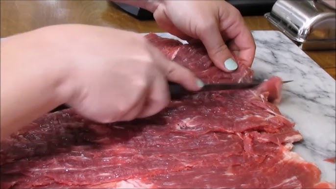 Pulling a Beef Flank Steak! So satisfying. #shorts #shortsvideo #beef # butcher 