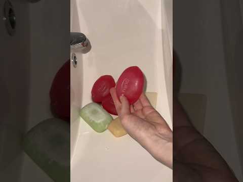 ASMR soaps❤️🤍💚💛#asmrsoap #asmrsounds #soaps #satisfyingsounds #asmr