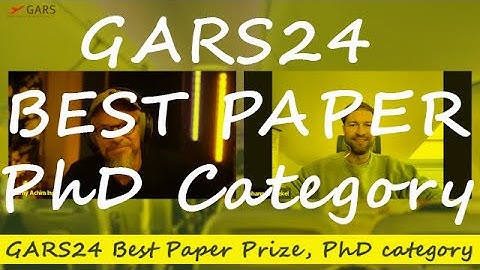 GARS24 Best Paper Prize in the PhD category! Johannes Jaekel is the winner! Congratulations!