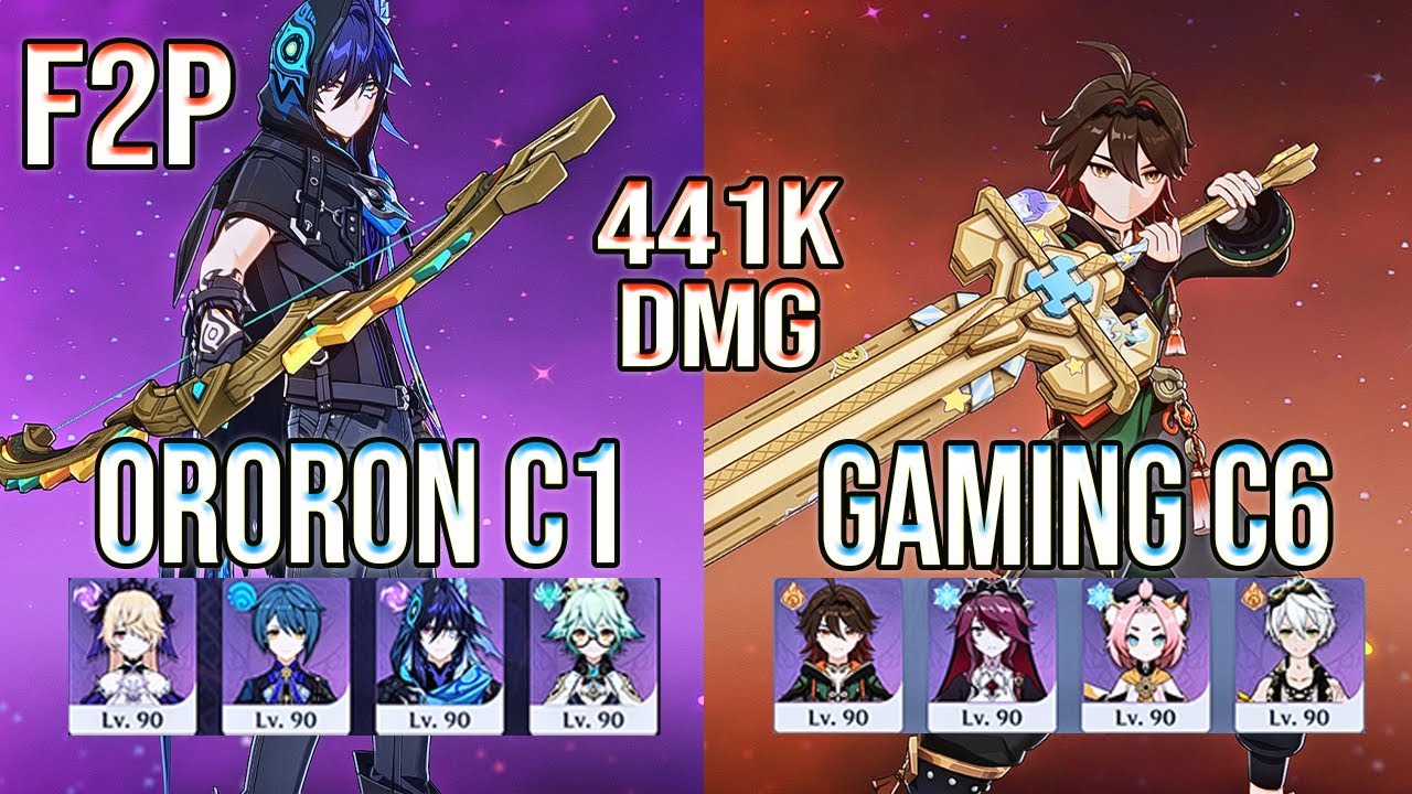F2P 4 Star Characters & Weapons Ororon C1 & Gaming C6 Spiral Abyss FLoor 12 Genshin Impact