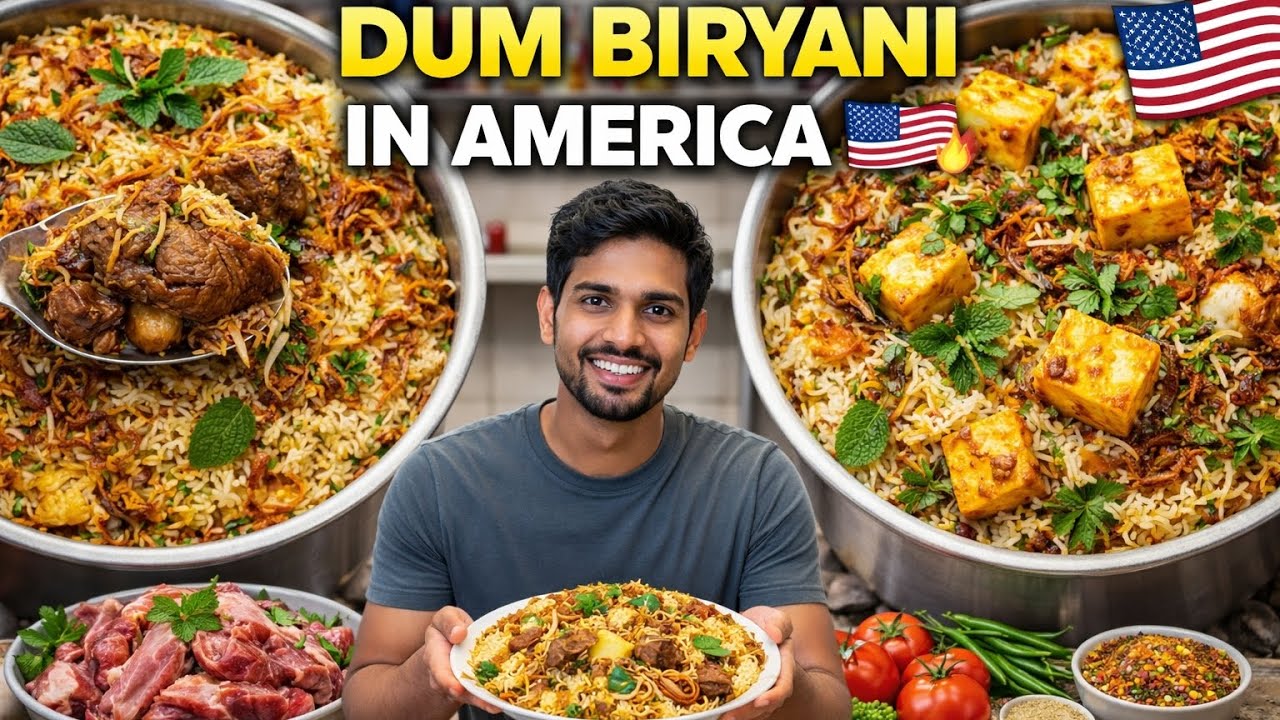 Bachelor House Special 🇺🇸 | Mutton Dum Biryani & Paneer Biryani in USA