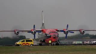CAVOK Antonov 12 UR-CKL start up and take off runway 08 Ostend Airport