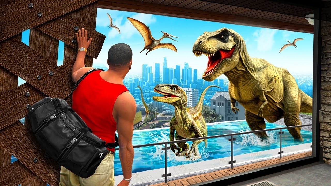 SAVING Franklin's House from DINOSAURS in GTA 5!