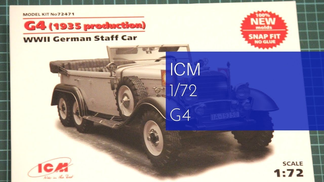 German Staff Car G4 1935 production WWII 1/72 Scale Plastic Model Kit ICM 72472