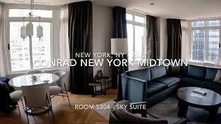 Conrad Midtown New York  Sky Suite Room Tour 2022