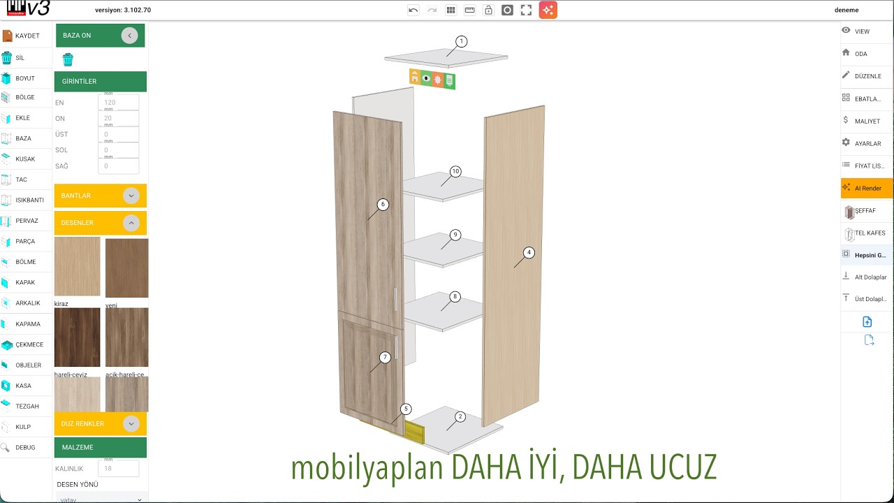 Mobilya Üretiminde Montaj Karmaşasına Son: MobilyaPlan "Patlamış Görüntü" Özelliği