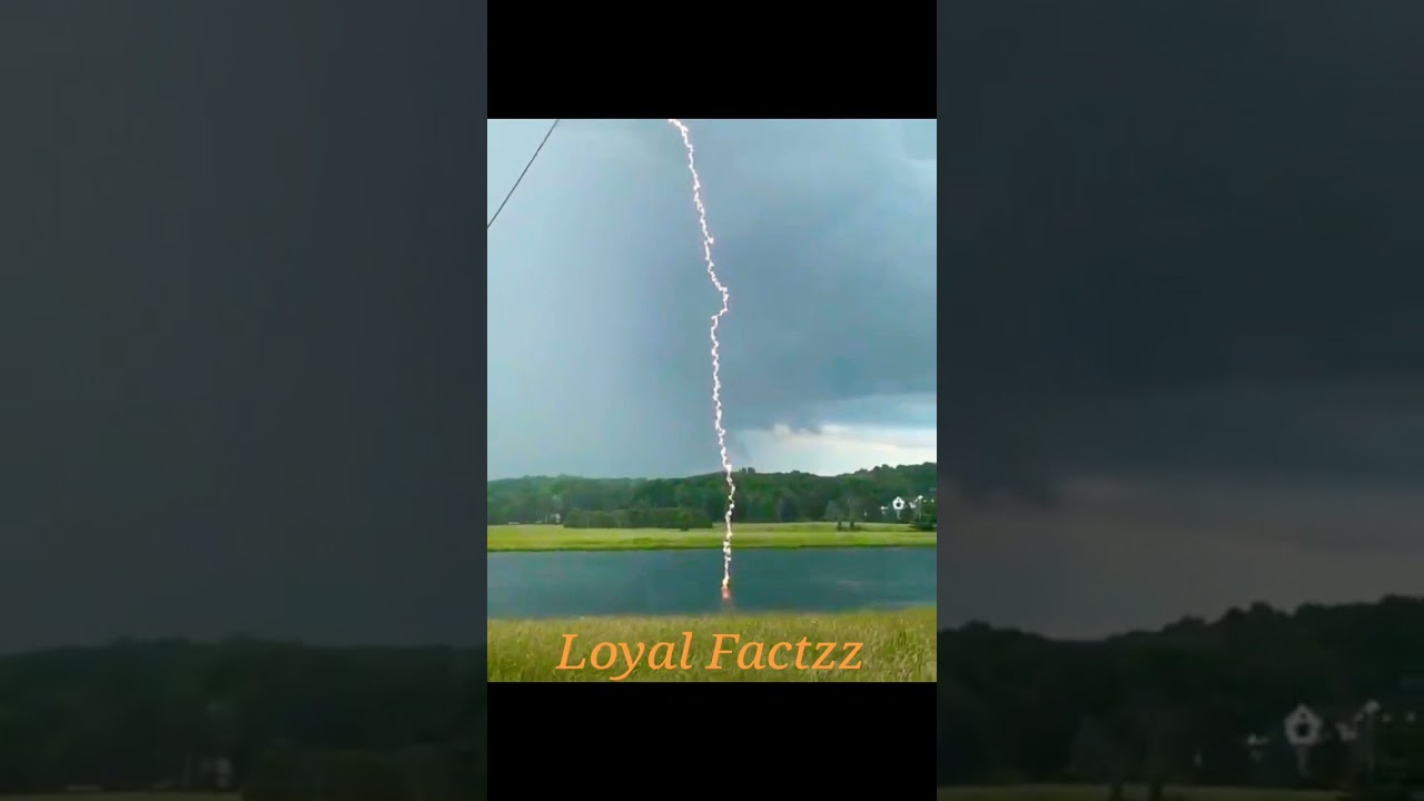 Lighting strikes water / shocking video /