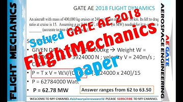 Flight Mechanics Set 5 || Solved MCQ || GATE Aerospace Engineering @innovaworld