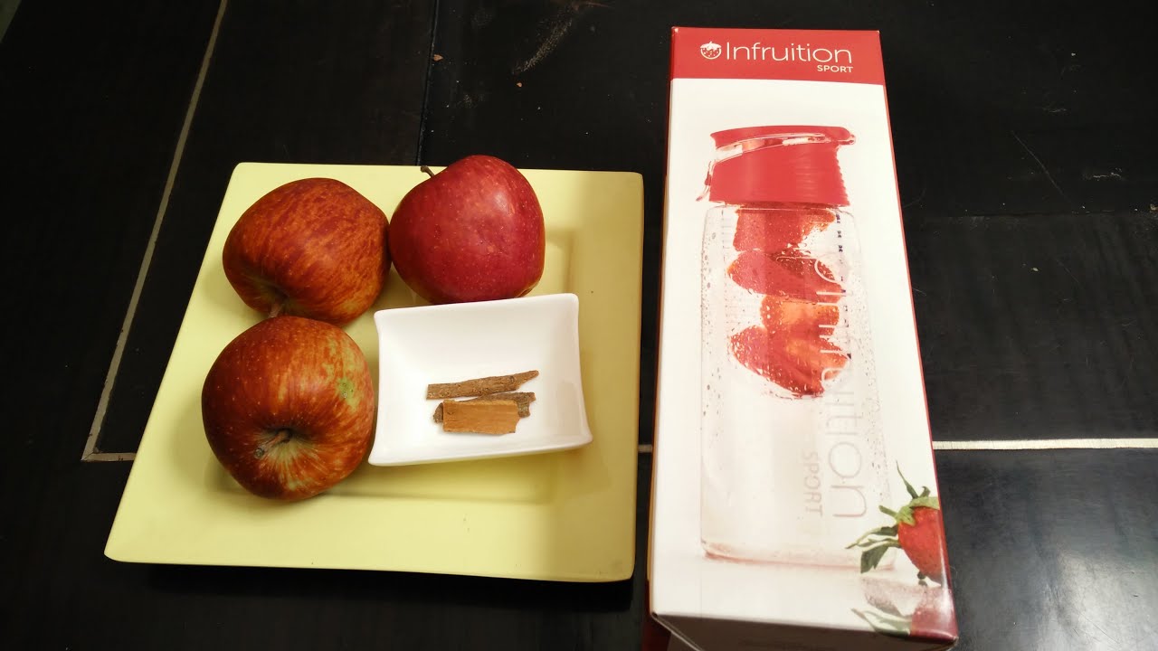 How to use Fruit Infused Water Bottle Infruition Bottle Review Apple cinnamon fruit water