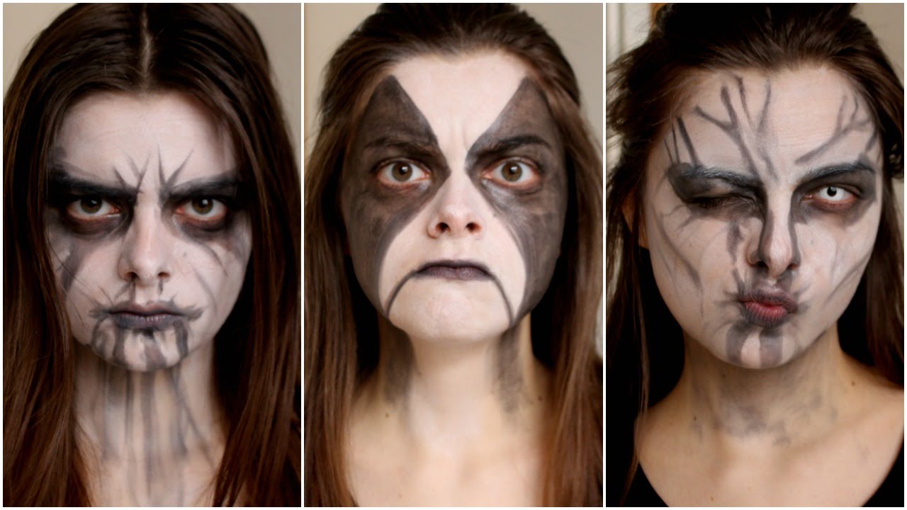 norwegian black metal, face paint, scary, beautiful