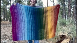 Easy gradient stripe crochet blanket:  Rainbow Over Chama