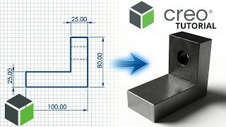 PTC Creo Parametric Tutorial for Beginners | From Zero to First Part (#01)
