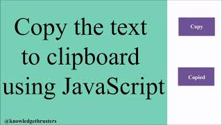 How to copy text to clipboard using JavaScript | ExecCommand