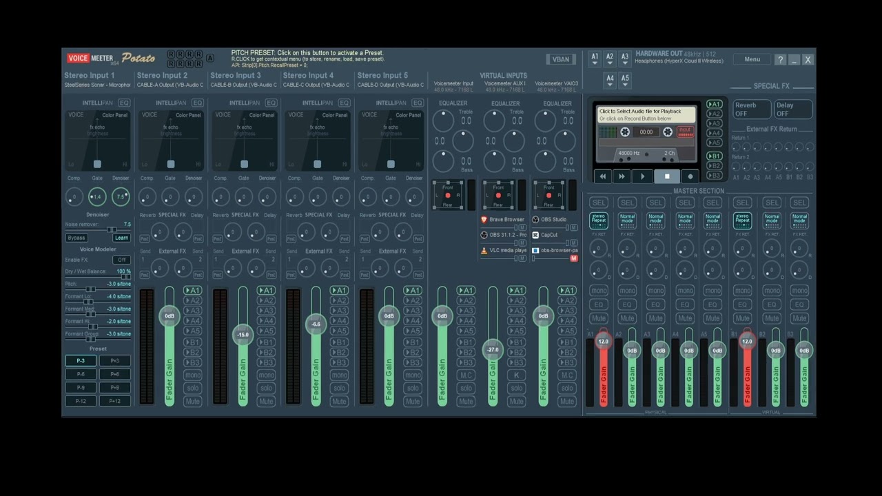 شرح سريع وتفصيلي لبرنامج Voice Meeter Potato