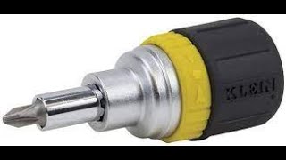klein tools 32593 6-in-1 ratcheting stubby screwdriver / nut driver. Chave catraca reforçada.