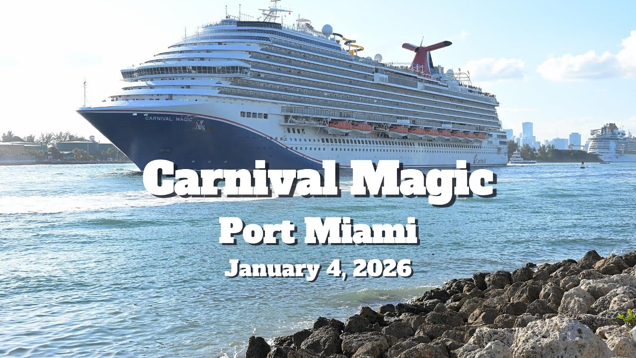 Carnival Magic Close Up! 🚢 Sailaway from Government Cut, Miami