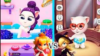 My talking Angela 2 | Princess Daisy VS Princess Peach | Talking Angela Party