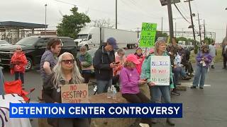Protesters clash with ICE agents outside Newark, NJ detention center amid hunger strike