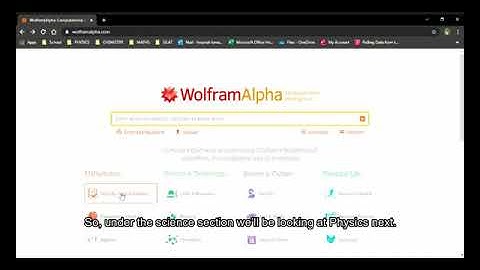 TUTORIAL USING Wolfram Alpha