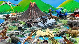 Dinosaur Small World With Takaratomy Dinosaur play set | Volcano eruptions Dino’s for Kids