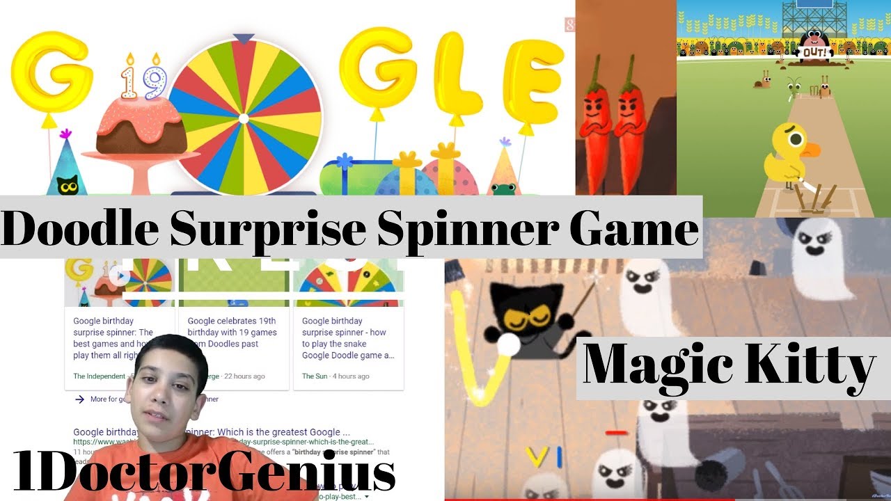 Google birthday surprise spinner: Google Doodle Game with 1DoctorGenius!! -  YouTube