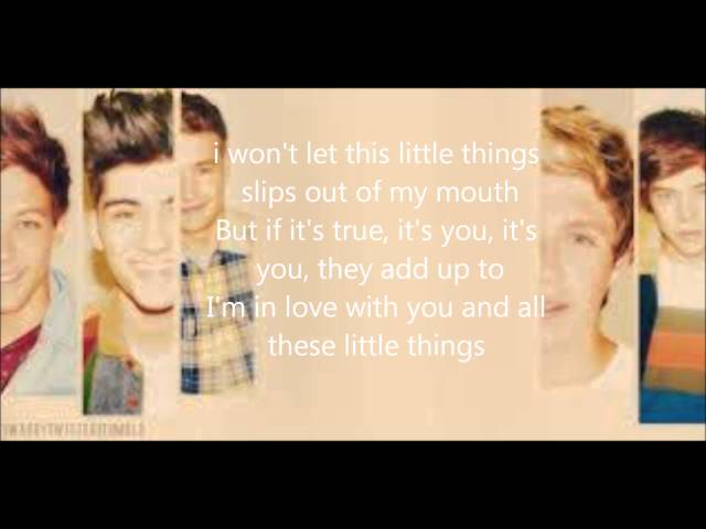 One Direction   Little Things  lyrics on screen class=