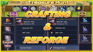Rune crafting & reforge, best place to farm keys & exp for event (kingdom of hero tactics war)