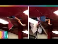 Mujer cae del techo de un local de comida mexicana