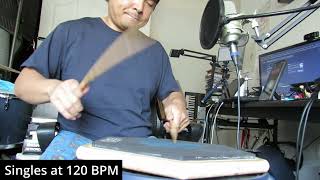 Single Strokes Simplified 120 BPM Drum Practice